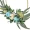 20" Blue Pumpkins & Foliage Thanksgiving Artificial Half Wreath